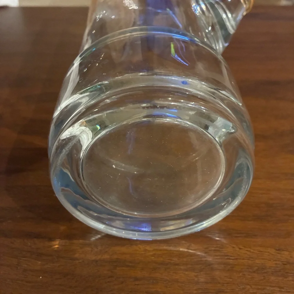 Carl Aubock Martini Pitcher Vintage Mid Century  Clear Glass  Applied Handle